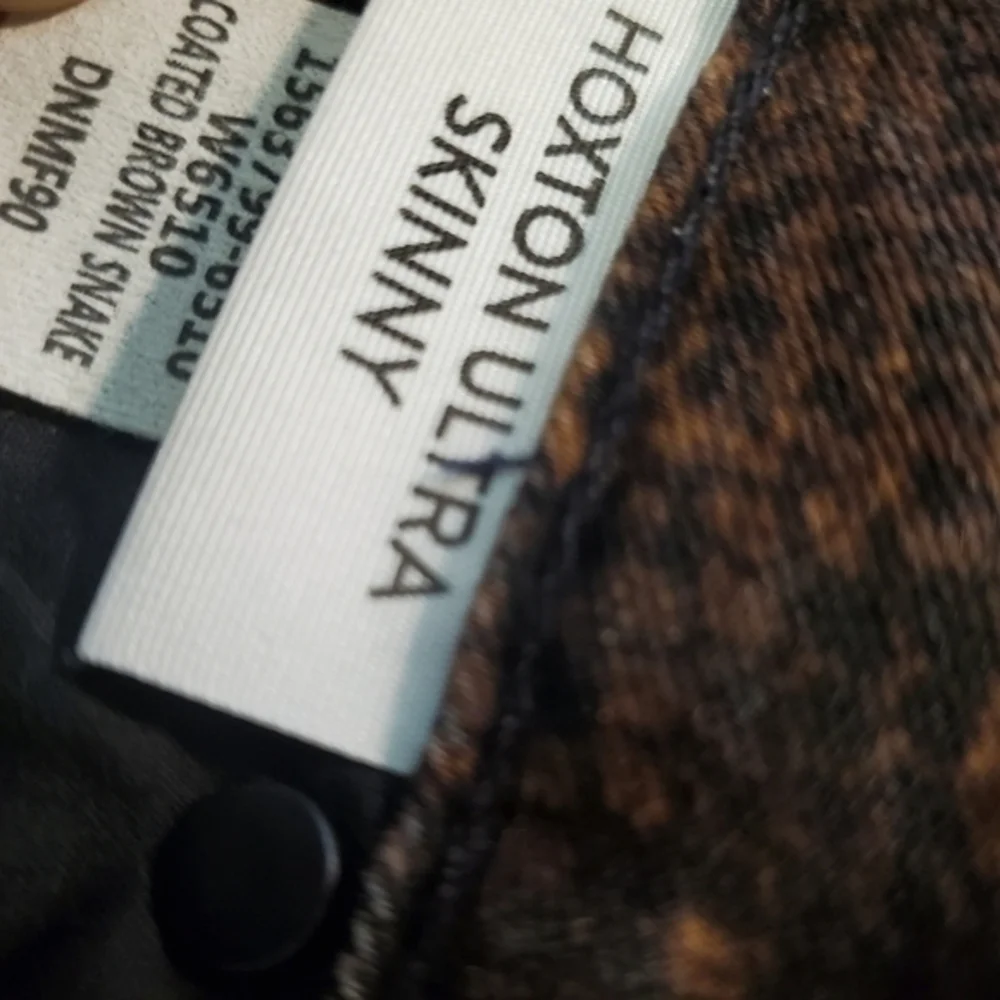 PAIGE Hoxton Ultra Skinny Snake Print Jeans in Coated Stretch‎ Denim